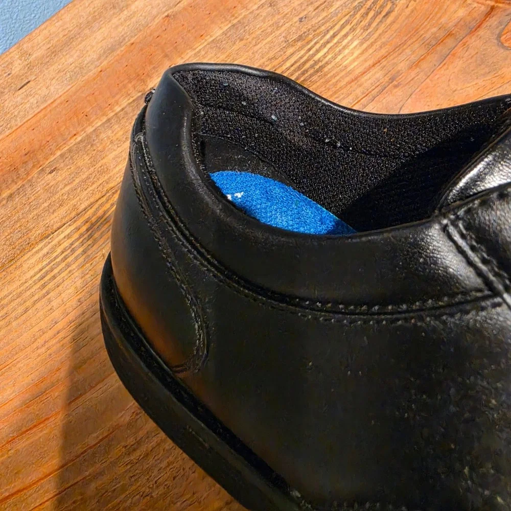 Nunn Bush Mens Wade Work Oxford Black Leather Slip‎ Resistant Shoes Size 11